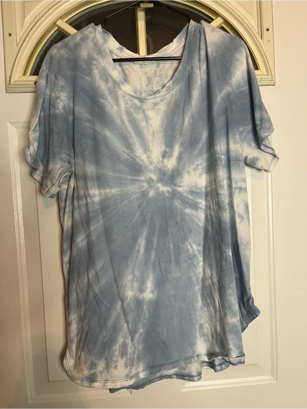 Jane and Delancey Light Blue and White Tie-Dye Short Sleeve Tee